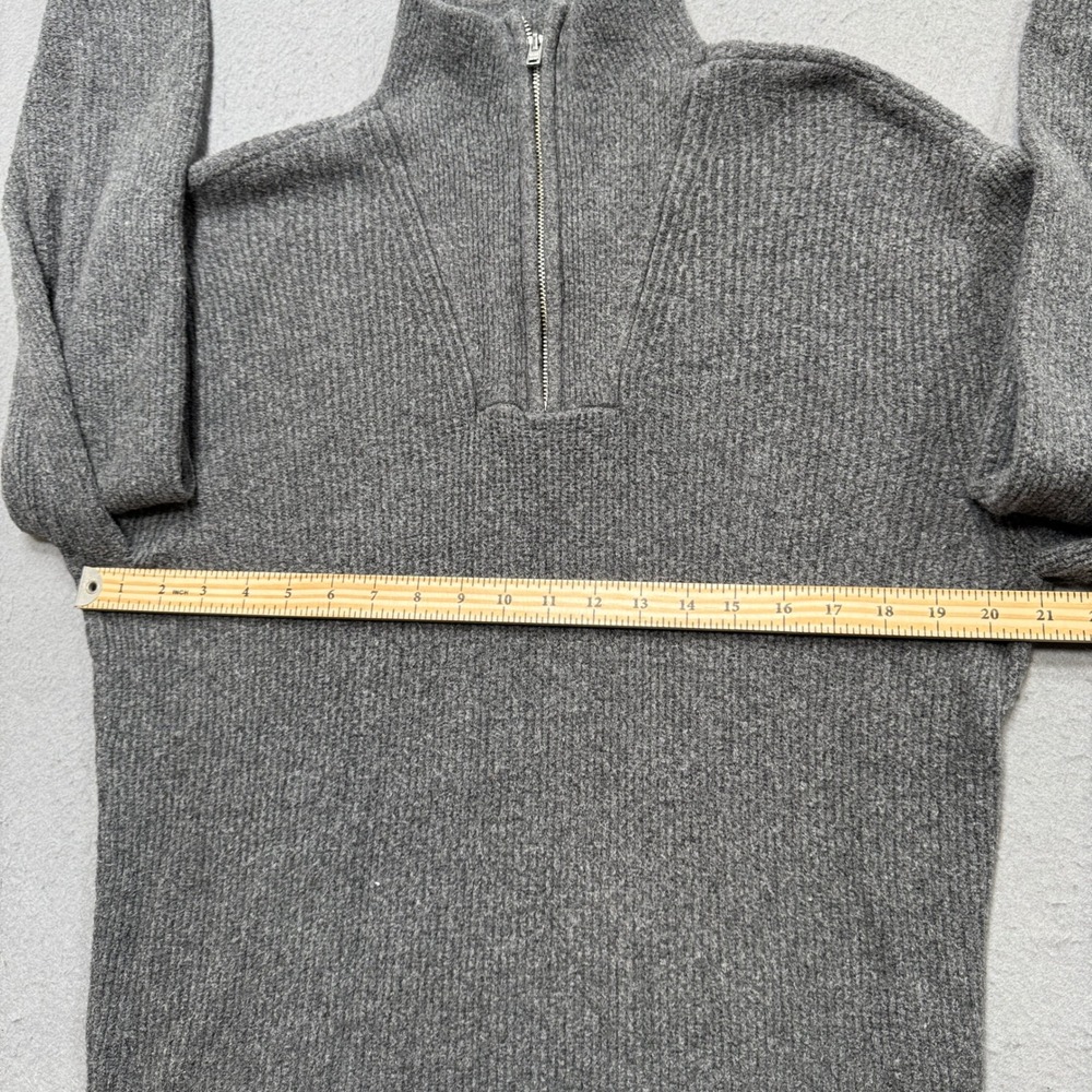 Abercrombie & Fitch Sweater Men's Small Gray Oversized Ribbed Soft Quarter Zip - Picture 3 of 5